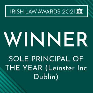 Sharon McElligott Winner of Irish Law Awards 2021 Sole Practitioner of the Year for the Leinster Region